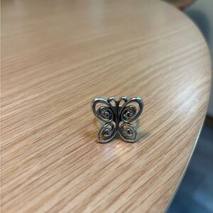 James Avery Retired Silver Butterfly Ring - Sculpted Swirl Design size 8